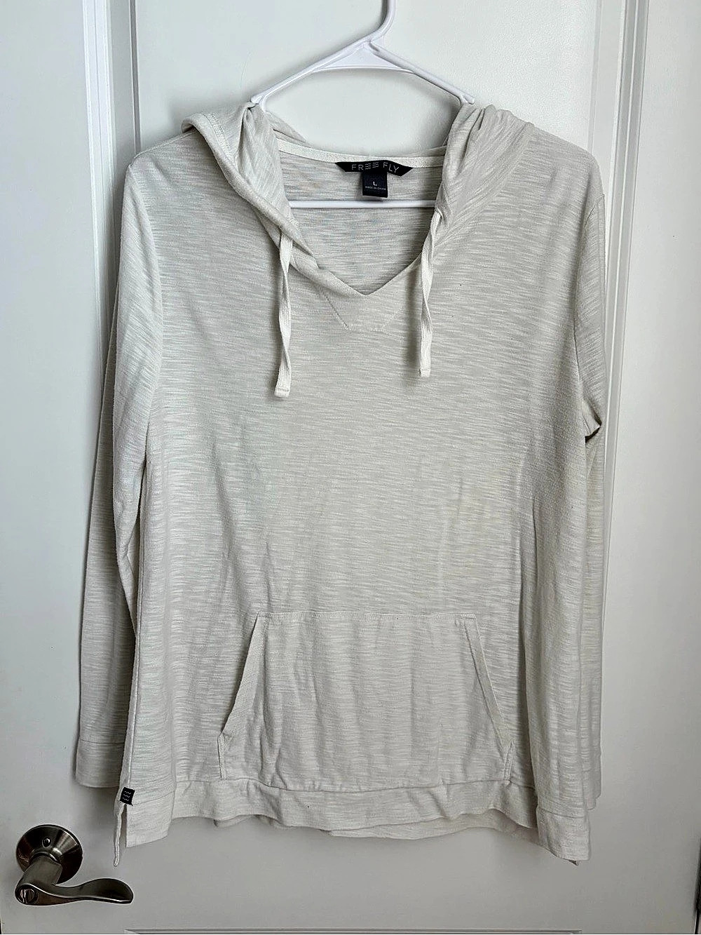 Free Fly Bamboo Lightweight Slub Hoodie White Large